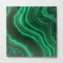Malachite Texture 08 Metal Print | Geode, Agate, Veins, Abstract, Green, Mineral, Malachite, Ink, Marble, Watercolor 