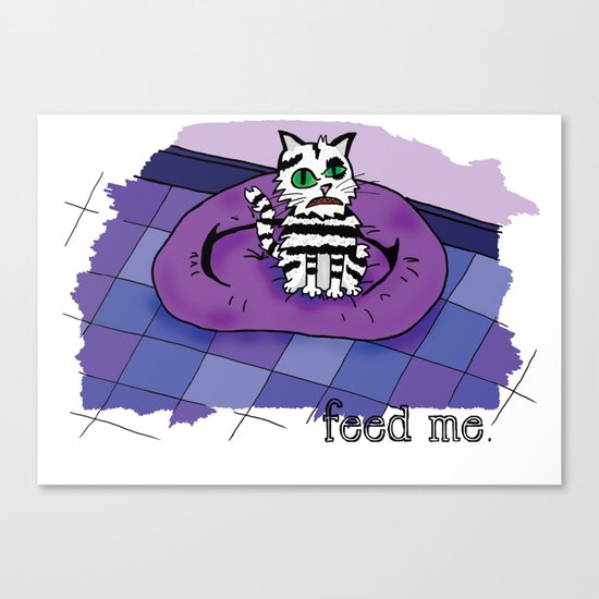 Hungry cat! Canvas Print