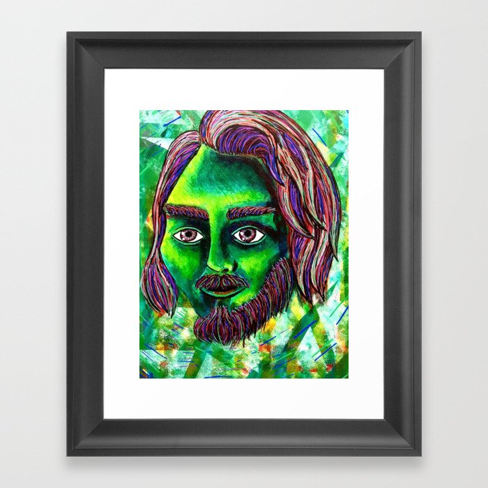 Green Zane Framed Art Print