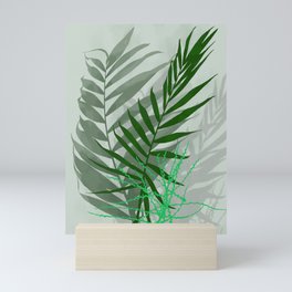 Palm leaves with flowers Mini Art Print