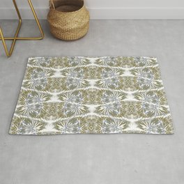African Silver Gold Blue Pattern Area & Throw Rug
