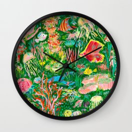 It's a sea green world Wall Clock | Painting, Fish, Sealife, Wallart, Painterly, Acrylic, Colorfulworld, Green 