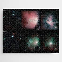 galaxy nebula visible vs infared pink seafoam Jigsaw Puzzle