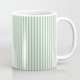 Fern Green and White Micro Vertical Vintage English Country Cottage Ticking Stripe Coffee Mug | Mattress, Vintage, English, Countrycottage, Greenstripes, Bedticking, Englishstripes, Mattressticking, Graphicdesign, Strips 