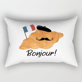 Bonjour French Croissant France Lover Rectangular Pillow