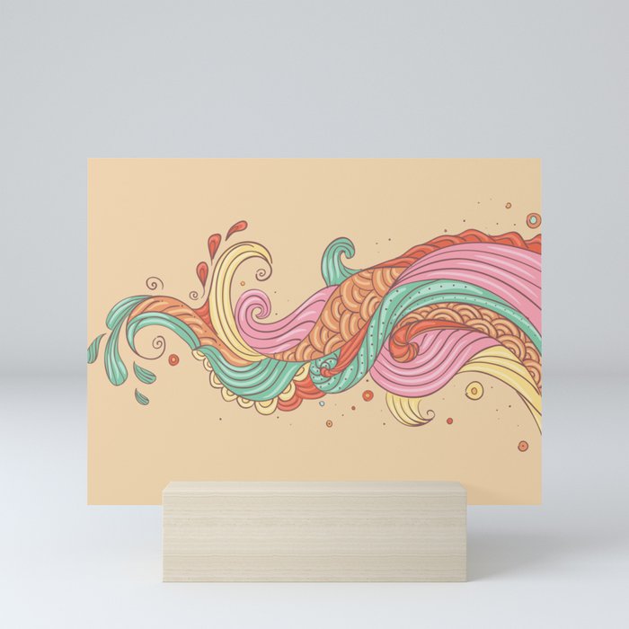 Abstract Sea Swirls  Mini Art Print