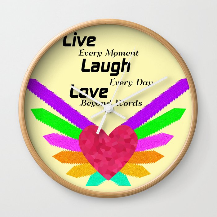 Live Laugh Love Wall Clock