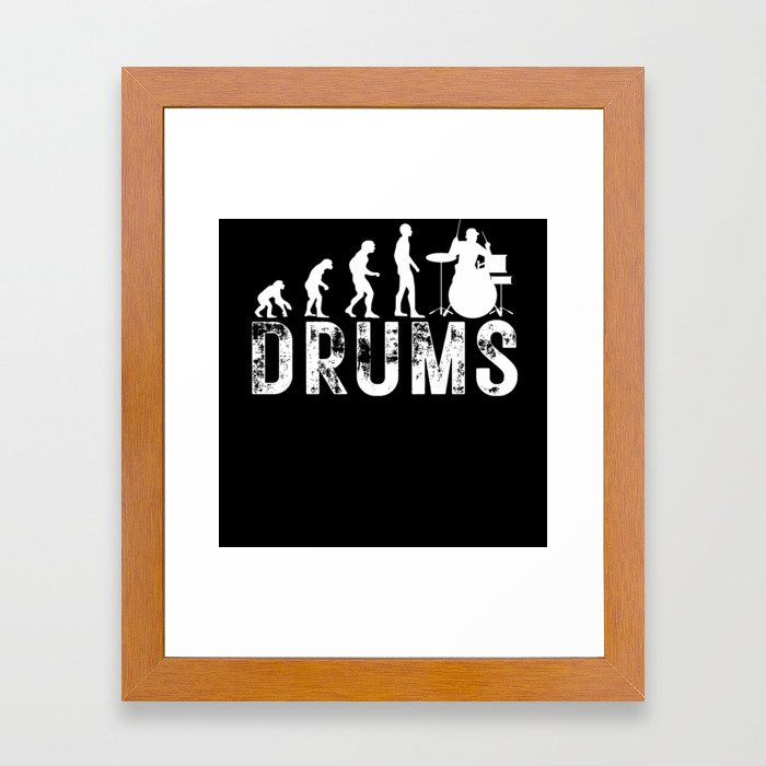 Drums Evolution of Drummer BlackWhite Framed Art Print