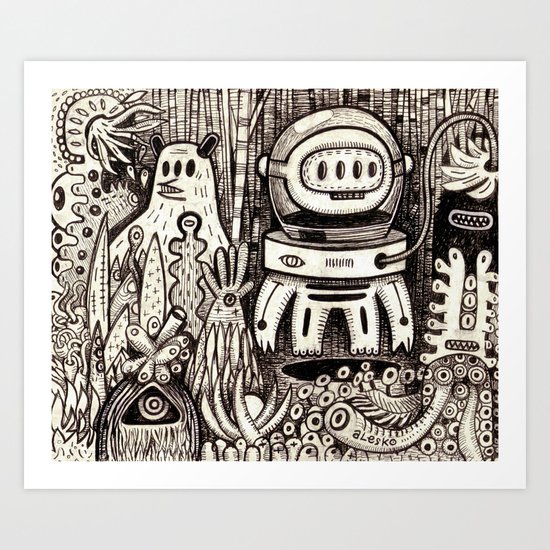 OGM GARDEN - La visite Art Print