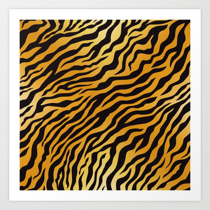 Seamless Pattern Animal Fur Fabric - Tiger Art Print
