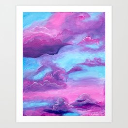 cotton candy clouds Art Print