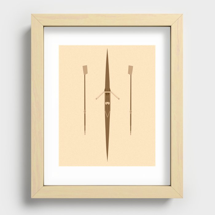 rowing single scull Recessed Framed Print
