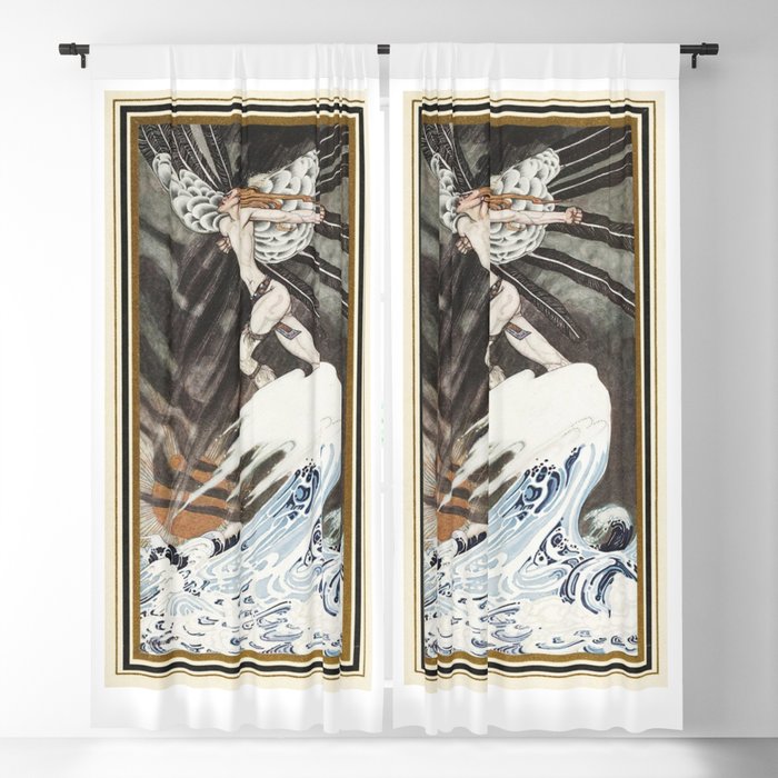 East of the Sun and West of the Moon, illustrated by Kay Nielsen Devil Angel Man On White Wave Blackout Curtain