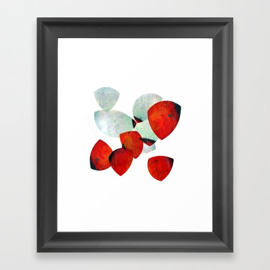 composition in red and grey Framed Art Print