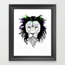 Trippy Lion Framed Art Print