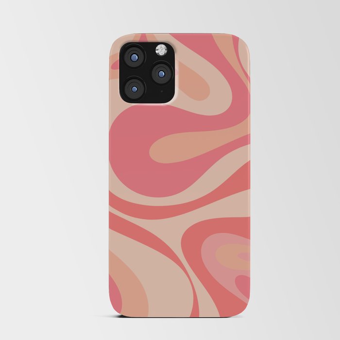 Mod Swirl Retro Abstract Pattern in Pink and Blush iPhone Card Case