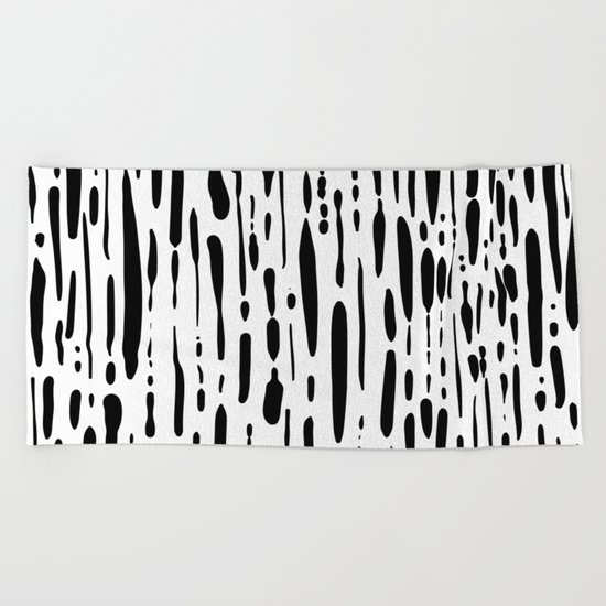 Ice Melt Black and White Beach Towel