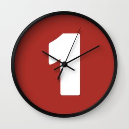 1 (White & Maroon Number) Wall Clock