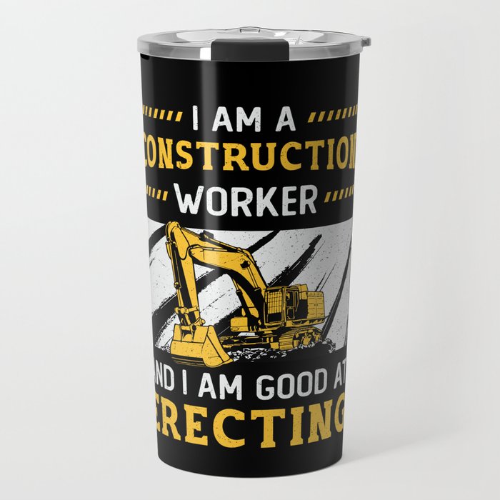 Excavator Driver Retro I Am A Construction Worker Travel Mug