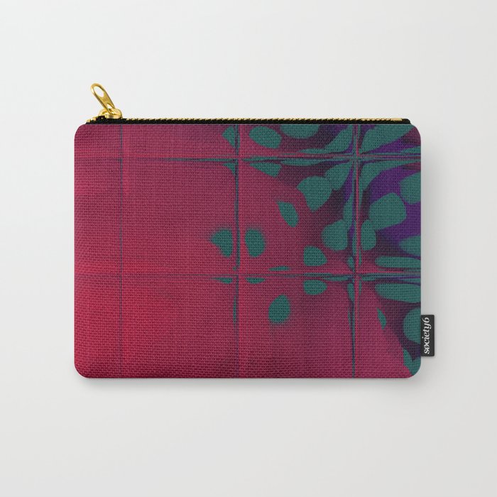 Teal and Crimson Red Abstract  Carry-All Pouch