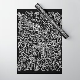 Black and White Street Art Tribal Graffiti Wrapping Paper