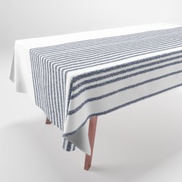 Organic Stripes in Navy Blue and White Tablecloth