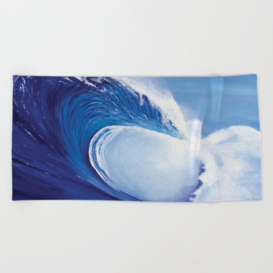 Ocean Wave Painting Beach Towel By Anne Marieart Society6