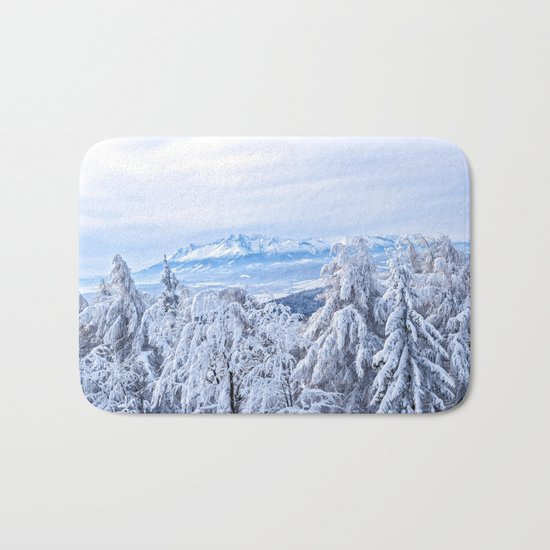 White out #mountains #winter Bath Mat