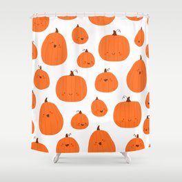 Smiling Orange Pumpkins Shower Curtain