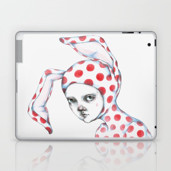 Red Dotted Bunny Laptop & iPad Skin