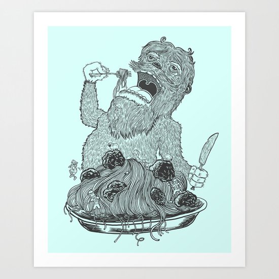 Yeti Spaghetti Art Print