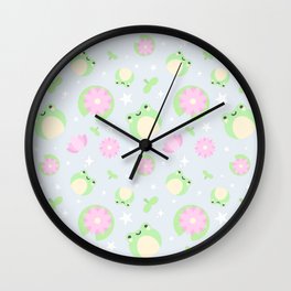 cute frog pattern Wall Clock
