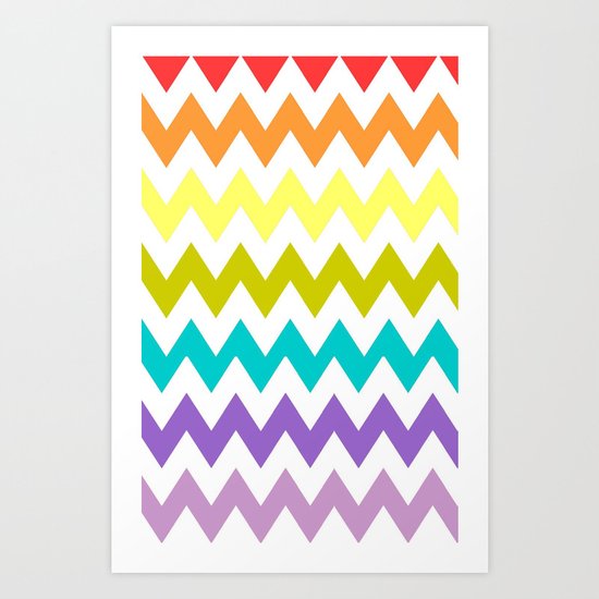 Rainbow Chevron Art Print