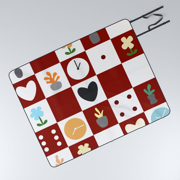 Color object checkerboard collection 12 Picnic Blanket