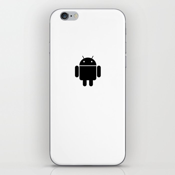 Small black Android robot iPhone Skin
