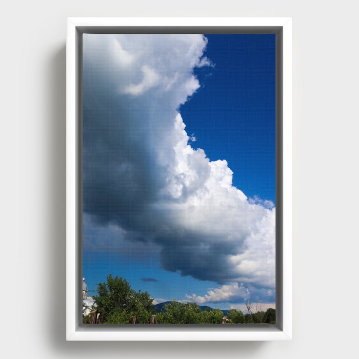 Blue Sky Cloud Framed Canvas