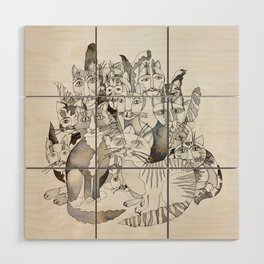 Cats are like humans Wood Wall Art