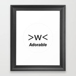 >W< Adorable Kaomoji | Emoji | Face | Emoticon | Laptop Sticker | Car Sticker | Meme Sticker | Text Emoji Sticker Framed Art Print