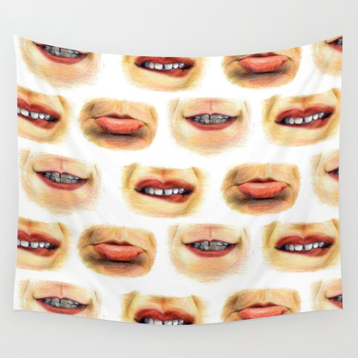 Lips with emotions Wall Tapestry