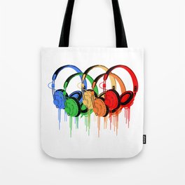 Colorful Headphones Tote Bag