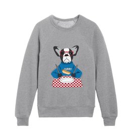 Hurry up Chef, hungry Dog waiting Kids Crewneck