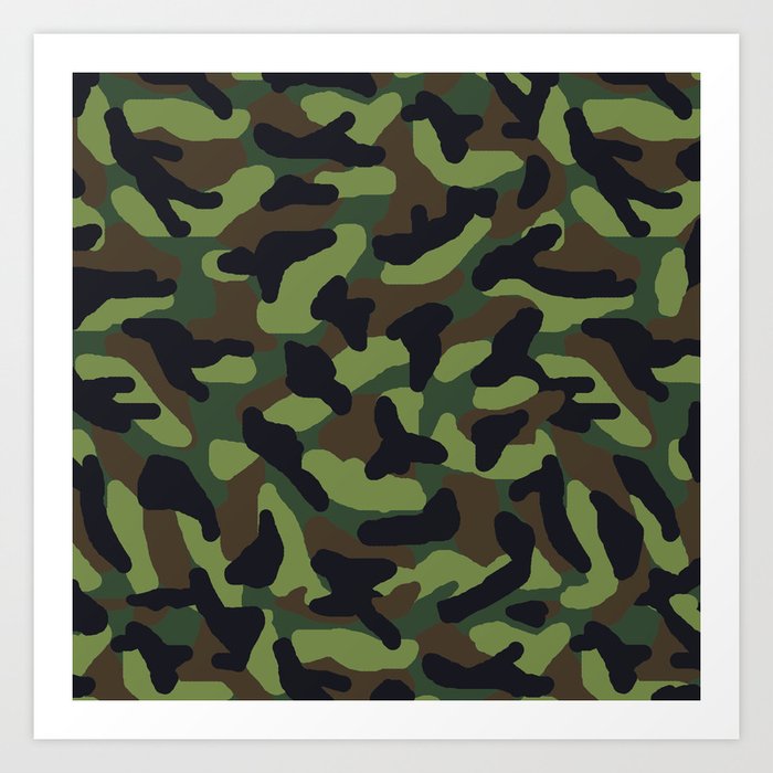 Green Camo Camouflage Art Print