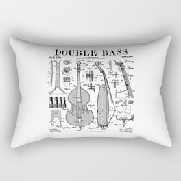 Double Bass Player Bassist Musical Instrument Vintage Patent Rectangular Pillow