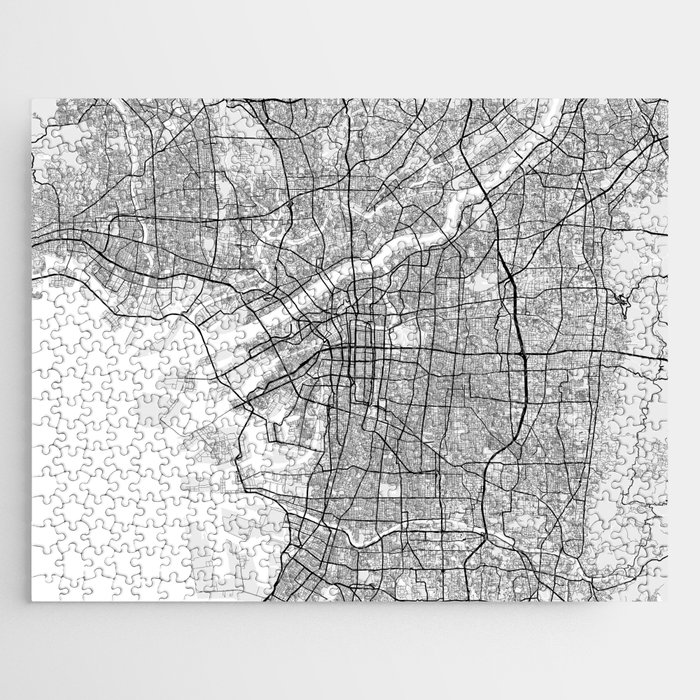 Osaka City Map of Japan - Light Jigsaw Puzzle