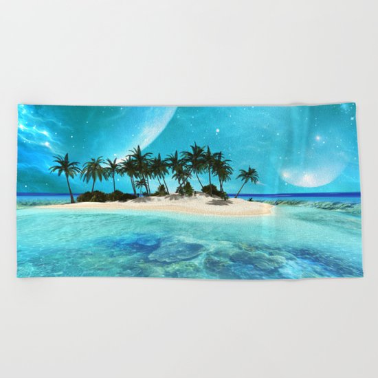 Wonderful tropical island Beach Towel