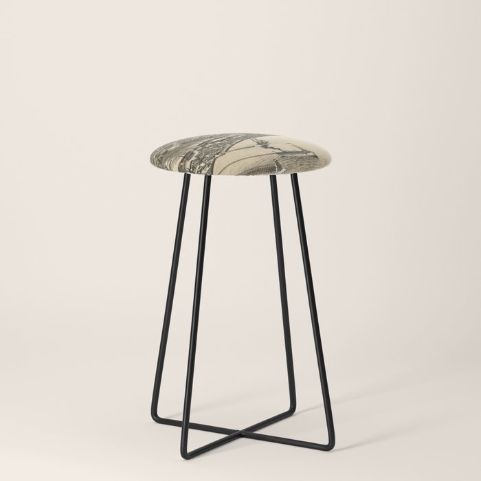 Vintage Pictorial Map of Duluth MN (1883) Counter Stool by BravuraMedia Society6