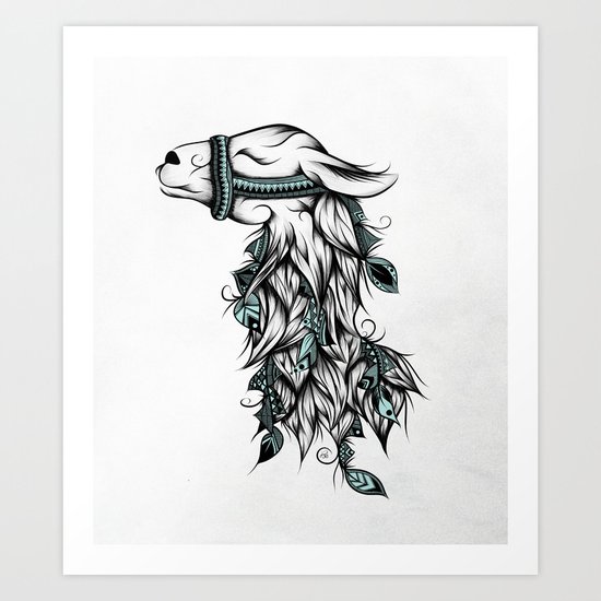 Poetic Llama Art Print
