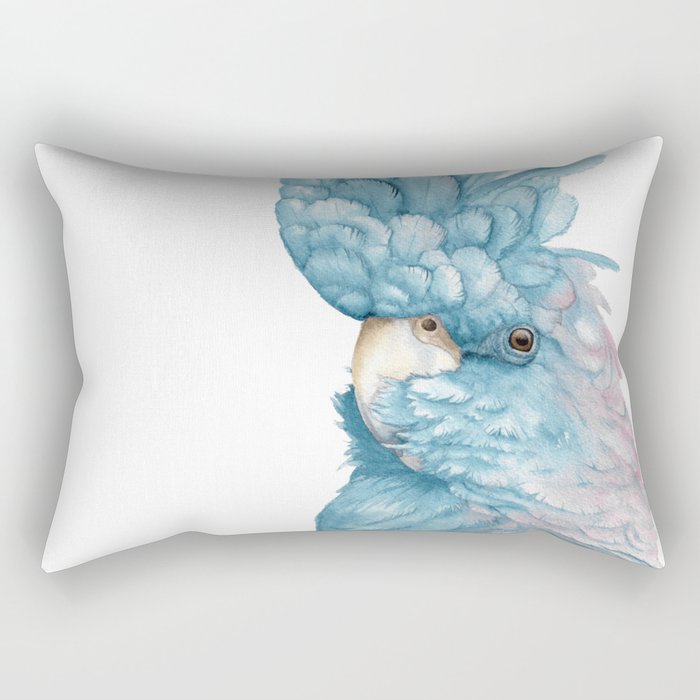Black cockatoo watercolor Rectangular Pillow