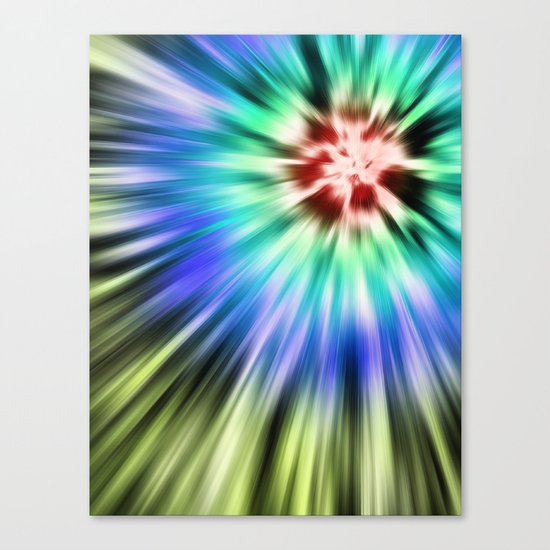 Colorful Starburst Tie Dye Canvas Print
