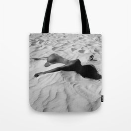 ‘All of Me’ reclining nude brunette female form black and white photograph / art photography  Tote Bag
